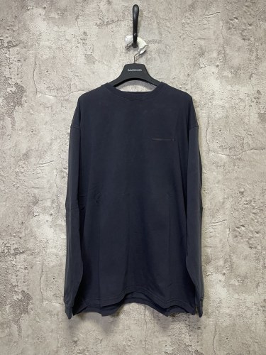 Balenciaga Couple Logo Printed Water Washed Casual Versatile Round Neck Hoodie