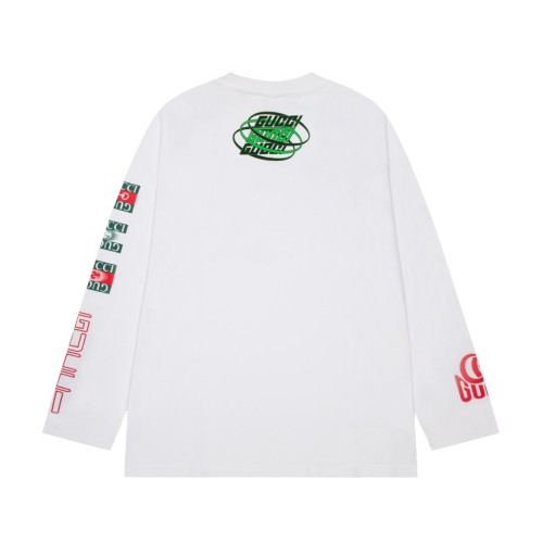 Gucci Classic 3D Logo Printed Embroidered Round Neck Casual Long Sleeve T-shirt