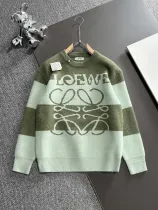 Loewe New Couple Fashion Color blocked Logo Jacquard Casual Versatile Sweater