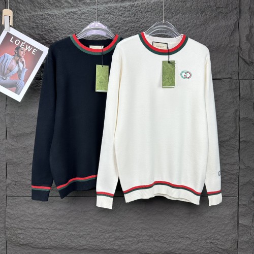 Gucci New Classic Couple Embroidered Logo Round Neck Sweater