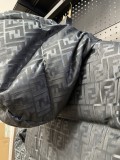 Fendi New Full Dark Pattern Double F Hooded Down Jacket