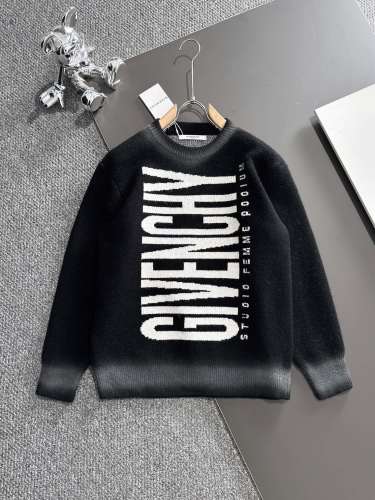 Givenchy New Couple Fashion Color blocked Logo Jacquard Casual Versatile Sweater