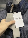 Dior Classic Couple 3D Dark Pattern Vintage Stand Up Collar Down Jacket