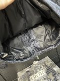 Dior Classic Couple 3D Dark Pattern Vintage Stand Up Collar Down Jacket