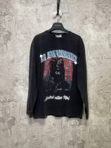Balenciaga High Street People Image Foam Printed Washed Round Neck Long Sleeve T-shirt