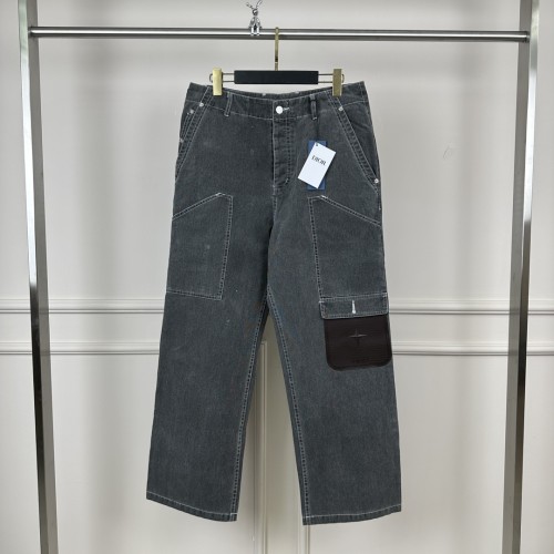 Dior Couple Heavy duty Washable Splicing Work Pants