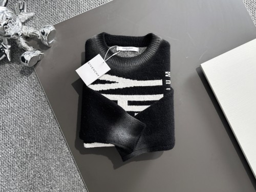 Givenchy New Couple Fashion Color blocked Logo Jacquard Casual Versatile Sweater