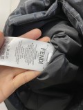 Fendi New Full Dark Pattern Double F Hooded Down Jacket
