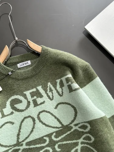 Loewe New Couple Fashion Color blocked Logo Jacquard Casual Versatile Sweater