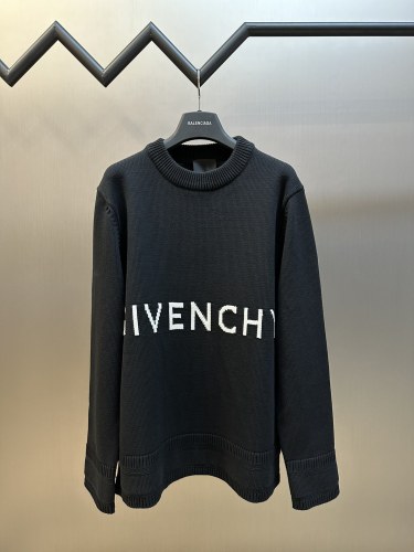 Givenchy New Classic 4G Logo Jacquard Wool Round Neck Sweater