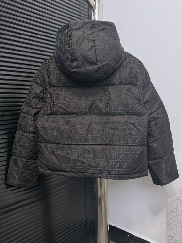 Fendi New Couple FF Jacquard Hooded Down Jacket