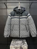 Dior Classic Couple High Street Full Logo Double Sided Down Jacket