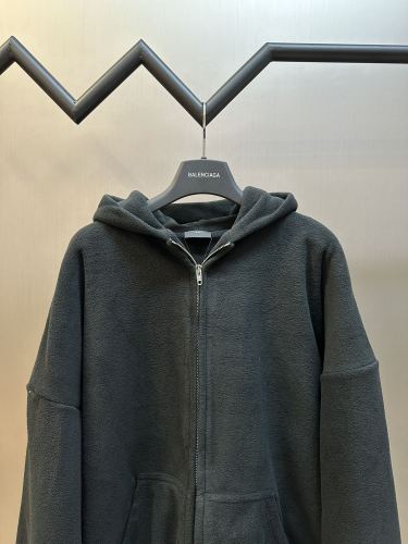 Balenciaga Retro Street View Printed Washed Zipper Hoodie Casual Sweatshirt