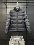 Dior Classic Couple 3D Dark Pattern Vintage Stand Up Collar Down Jacket
