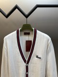 Gucci New Classic Embroidered Logo Striped Jacquard Cardigan Sweater