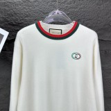 Gucci New Classic Couple Embroidered Logo Round Neck Sweater