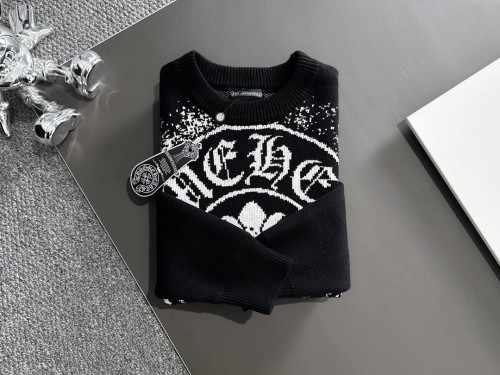 Chrome Hearts Unisex Classic Horseshoe Cross Jacquard Sweater