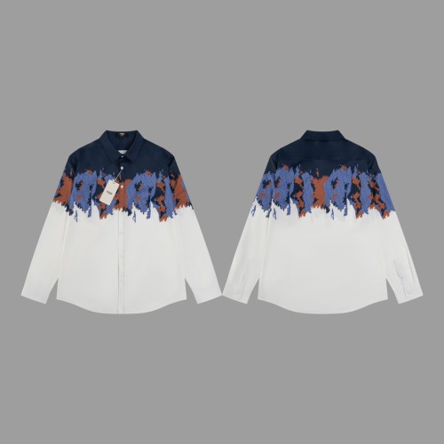Fendi New Fashion Gradient Printed Casual Long Sleeve Shirt