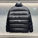 Dior Unisex Classic Dark Pattern Vintage Stand Up Collar Down Jacket