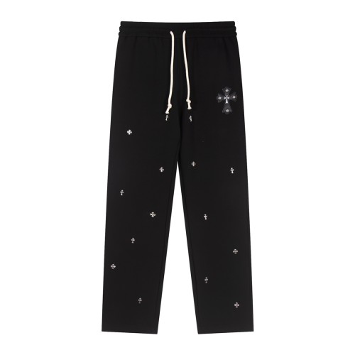 Chrome Hearts Unisex New Leather Metal Cross Casual Pants