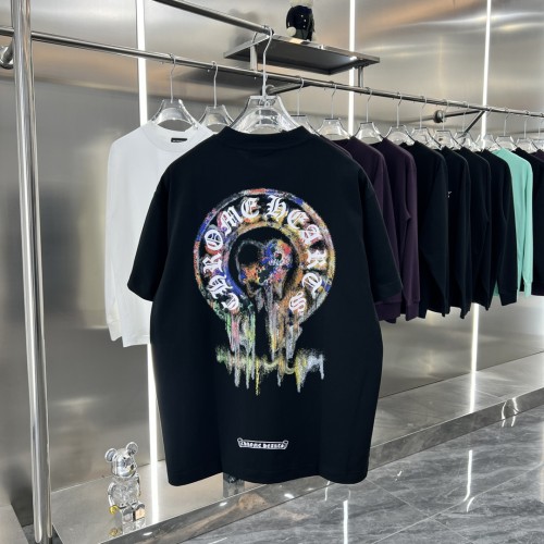 Chrome Hearts New Personalized Horseshoe Cross Printed T-shirt Unisex Casual Versatile Short Sleeve