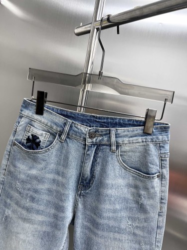Chrome Hearts New Versatile Patchwork Embroidered Cross Jeans
