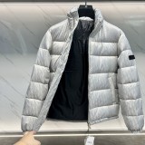 Dior Unisex Classic Dark Pattern Vintage Stand Up Collar Down Jacket