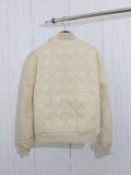 Dior Classic Letter Logo Grid Embroidered Casual Two Sided Baseball Jacket