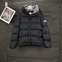 Burberry New Couple Detachable Sleeve Double Wear Couple Hooded Down Jacket