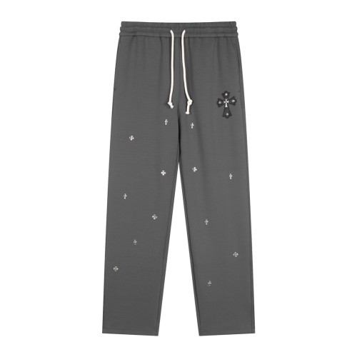 Chrome Hearts Unisex New Leather Metal Cross Casual Pants