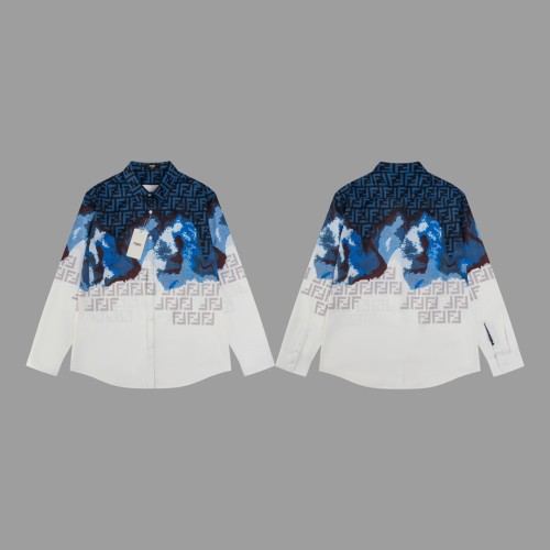 Fendi New Fashion Gradient Printed Casual Long Sleeve Shirt