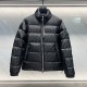 Dior Unisex Classic Dark Pattern Vintage Stand Up Collar Down Jacket