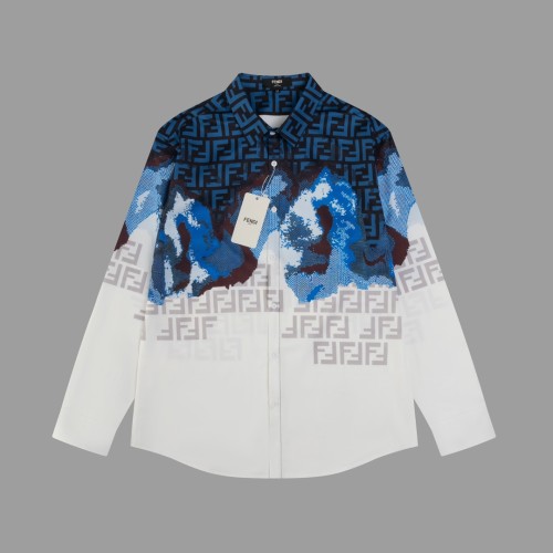 Fendi New Fashion Gradient Printed Casual Long Sleeve Shirt