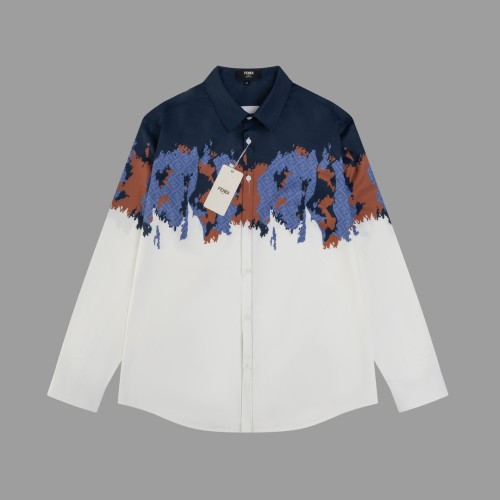 Fendi New Fashion Gradient Printed Casual Long Sleeve Shirt