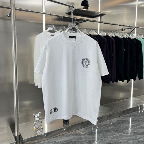 Chrome Hearts New Personalized Horseshoe Cross Printed T-shirt Unisex Casual Versatile Short Sleeve