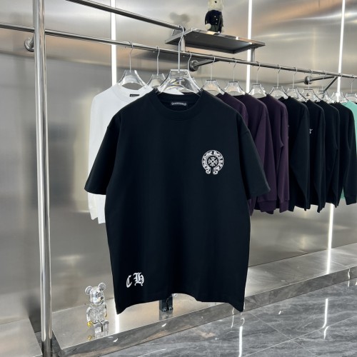 Chrome Hearts New Personalized Horseshoe Cross Printed T-shirt Unisex Casual Versatile Short Sleeve