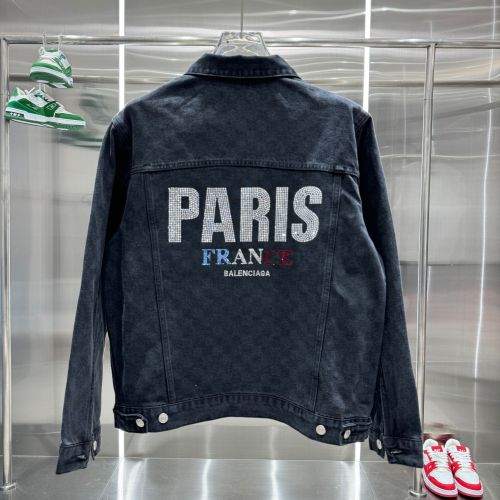 Balenciaga New Fashion Hot Diamond Casual Denim Jacket Coat