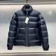 Dior Unisex Classic Dark Pattern Vintage Stand Up Collar Down Jacket