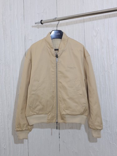 Dior Classic Letter Logo Grid Embroidered Casual Two Sided Baseball Jacket