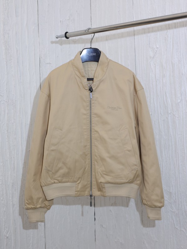 Dior Classic Letter Logo Grid Embroidered Casual Two Sided Baseball Jacket