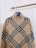 Burberry Couple New Classic Checkered Cashmere Zipper Sweater Jacket