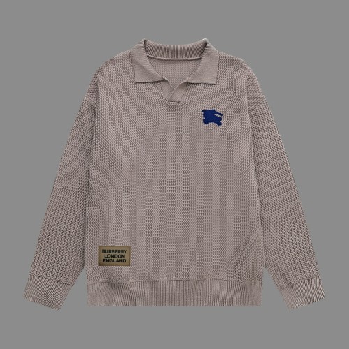 Burberry New Collar Triangle Logo Flip Collar Wool Sweater