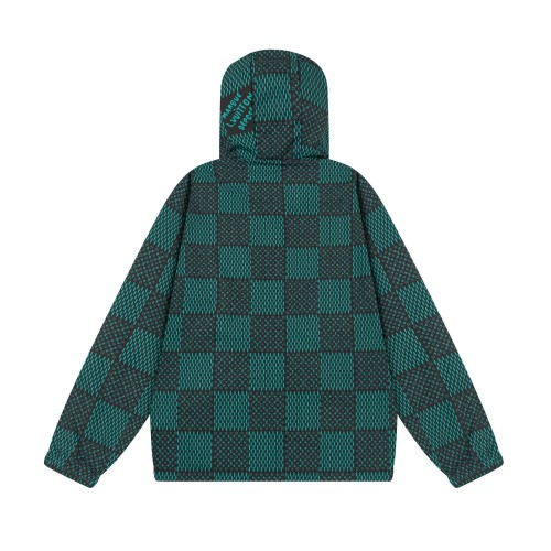 Louis Vuitton New Classic Checkered Zipper Windproof Hoodie Jacket