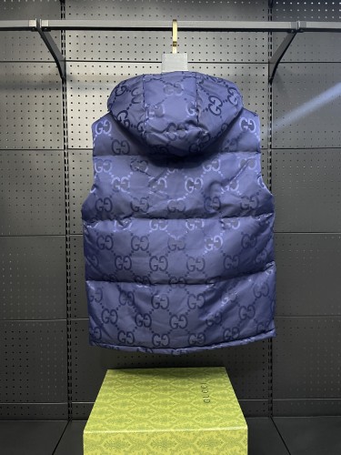 Gucci Classic Versatile Full Double G Zipper Hooded Down Vest