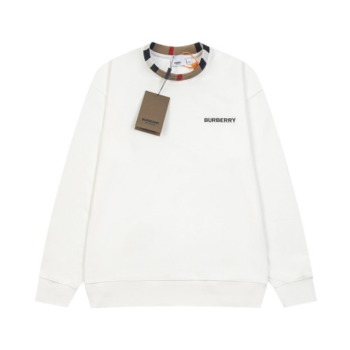 Burberry Fashion Splicing Grid Embroidered Casual Round Neck Hoodie