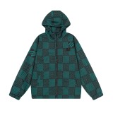Louis Vuitton New Classic Checkered Zipper Windproof Hoodie Jacket