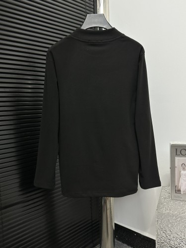 Prada New Simple Triangle Logo Velvet Long Sleeve Undercoat