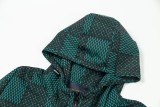 Louis Vuitton New Classic Checkered Zipper Windproof Hoodie Jacket