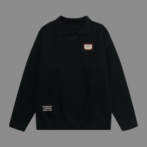 Burberry New Collar Triangle Logo Flip Collar Wool Sweater