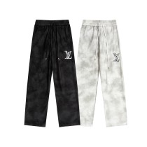 Louis Vuitton Unisex Classic Embroidered Logo Wash Wide Leg Pants